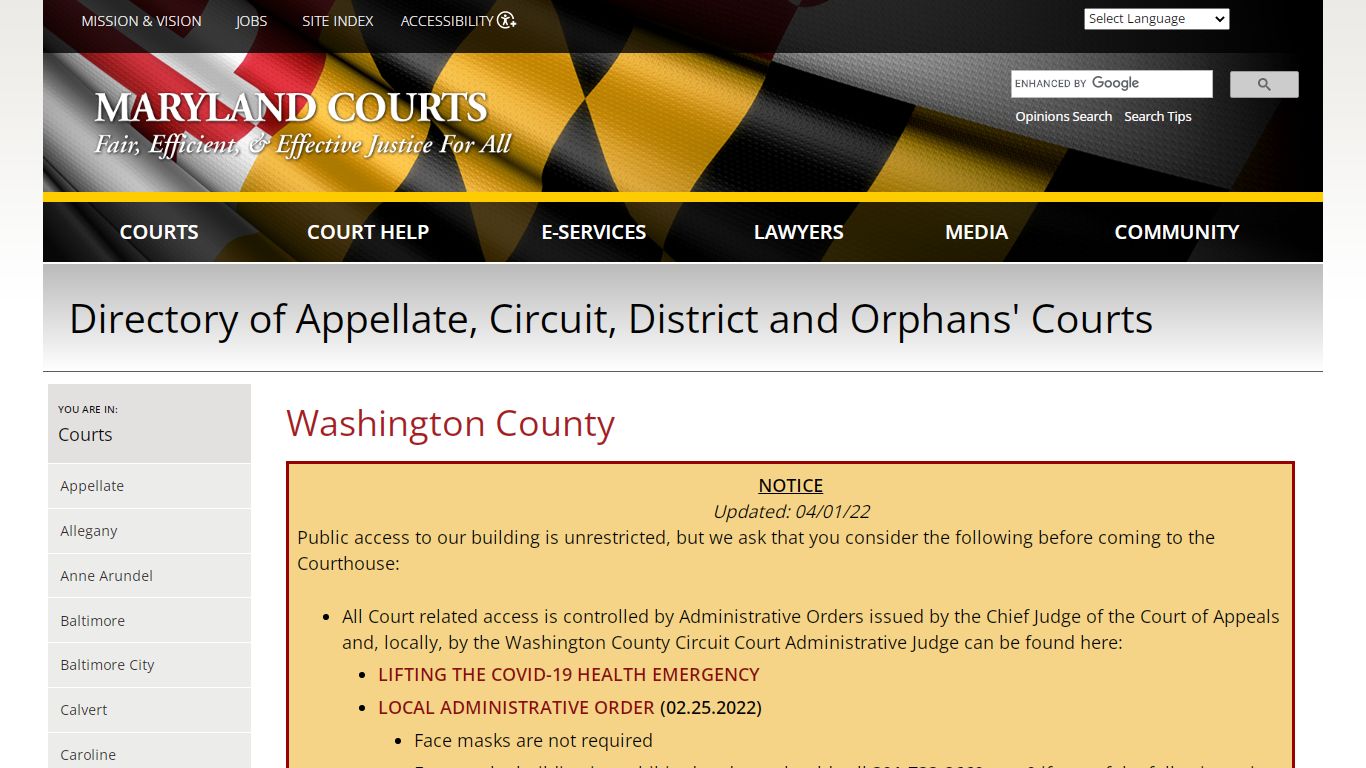 Washington County | Maryland Courts